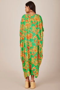 Kaftan Longo Patchwork Verde Claro Yacamim J3