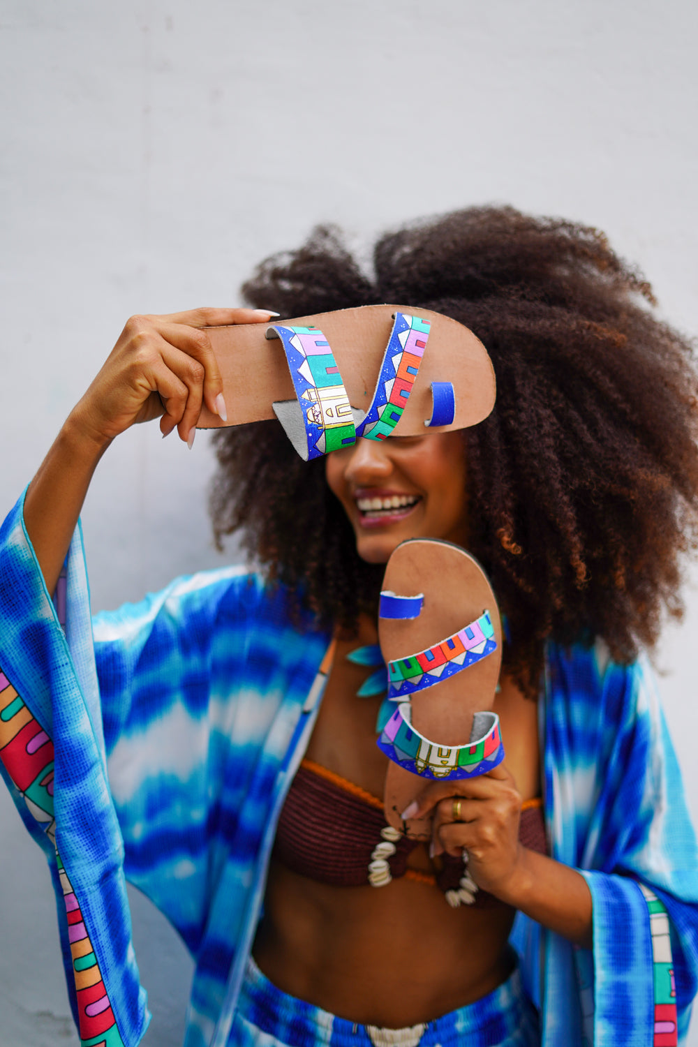 Sandália Rasteira De Couro Arraial Coleção Bahêa Yacamim #546