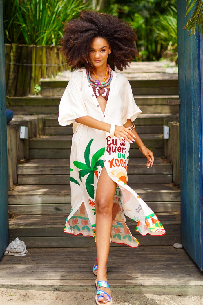 Chemise Midi Bege Caraíva Coleção Bahêa Yacamim R4