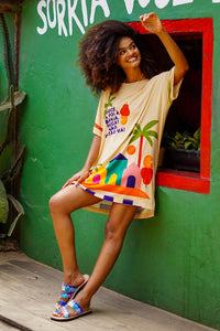 Camiseta Ampla Bege Bahêa Coleção Bahêa Yacamim R7