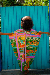 Kaftan Quadrado Verde Estampado Coleção Bahêa Yacamim R9