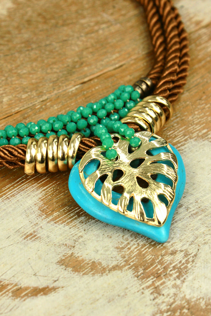 Colar Artesanal Com Pingentes De Pedras Yacamim #352