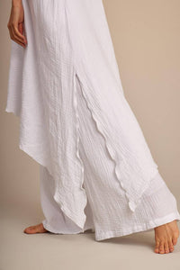 Calça Pantalona Com Bolsos Branco Yacamim G1