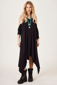 Vestido Curto Com Pontas Laterais Preto Yacamim C5 Liso