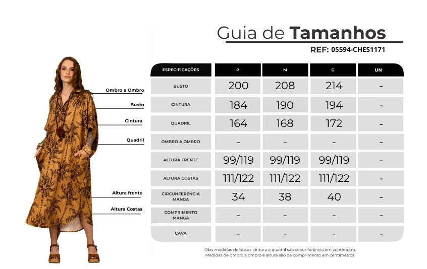 Chemise Midi Viscolinho Marrom Estampa De Coqueiros Yacamim P1