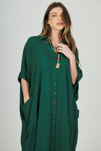 Chemise Midi Verde Escuro Yacamim L1