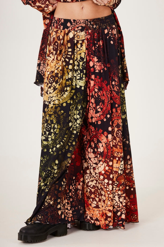 Calça Saruel Pantalona Estampa Digital De Batik Yacamim I10