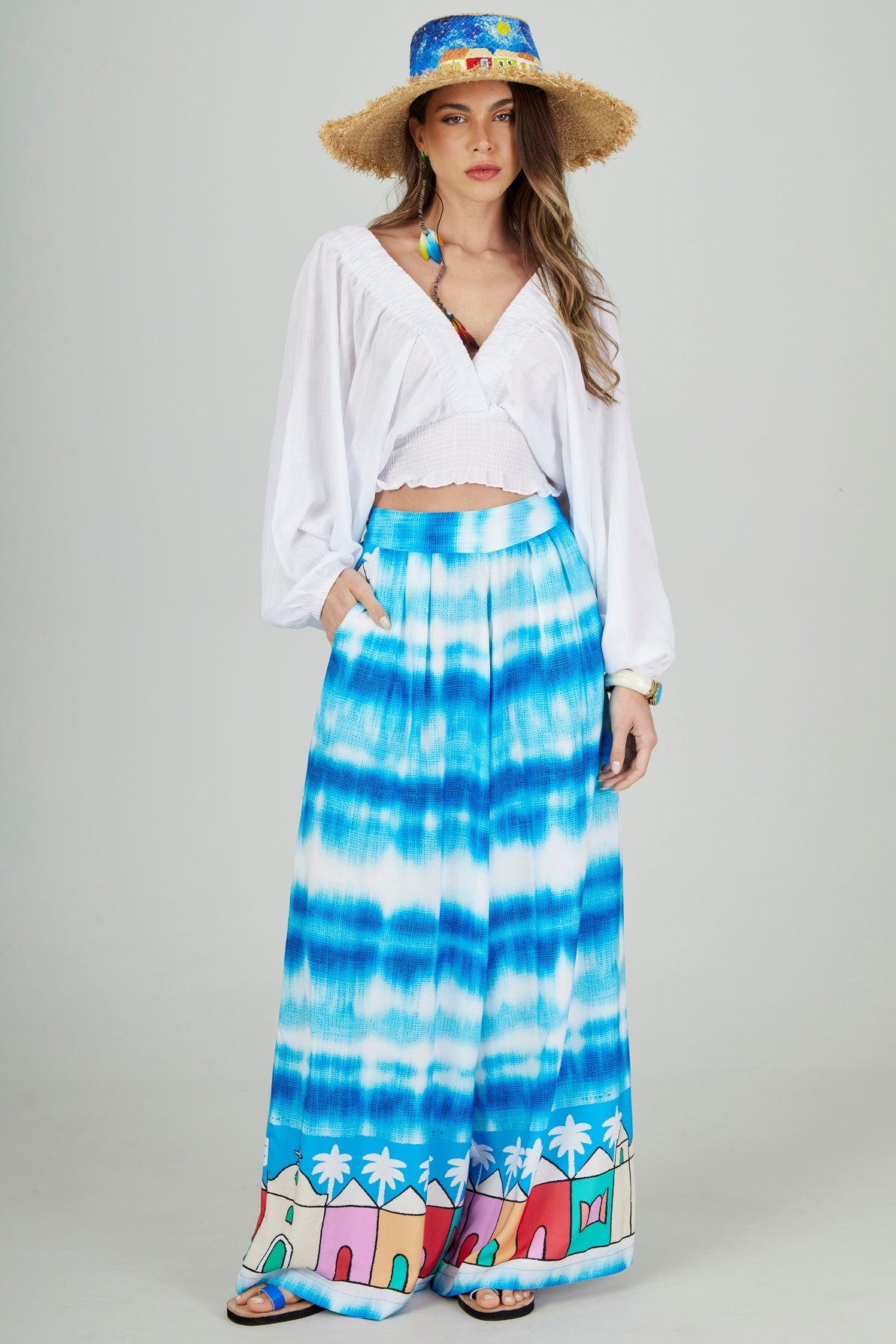 Calça Pantalona Saruel Oxente Coleção Bahêa Yacamim R3