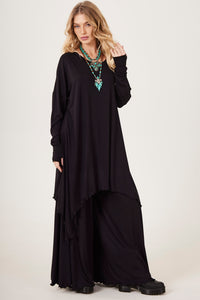 Calça Pantalona Preta Yacamim G2 Liso