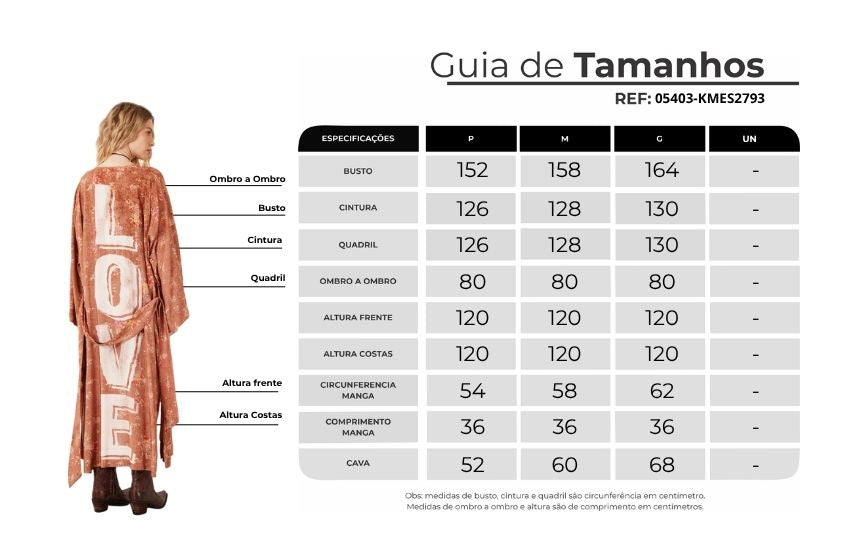 Kimono Longo Marrom Claro Estampa Love Yacamim J7