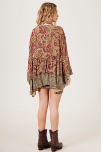 Bata Ampla Marsala Cashmere Patchwork Yacamim B31