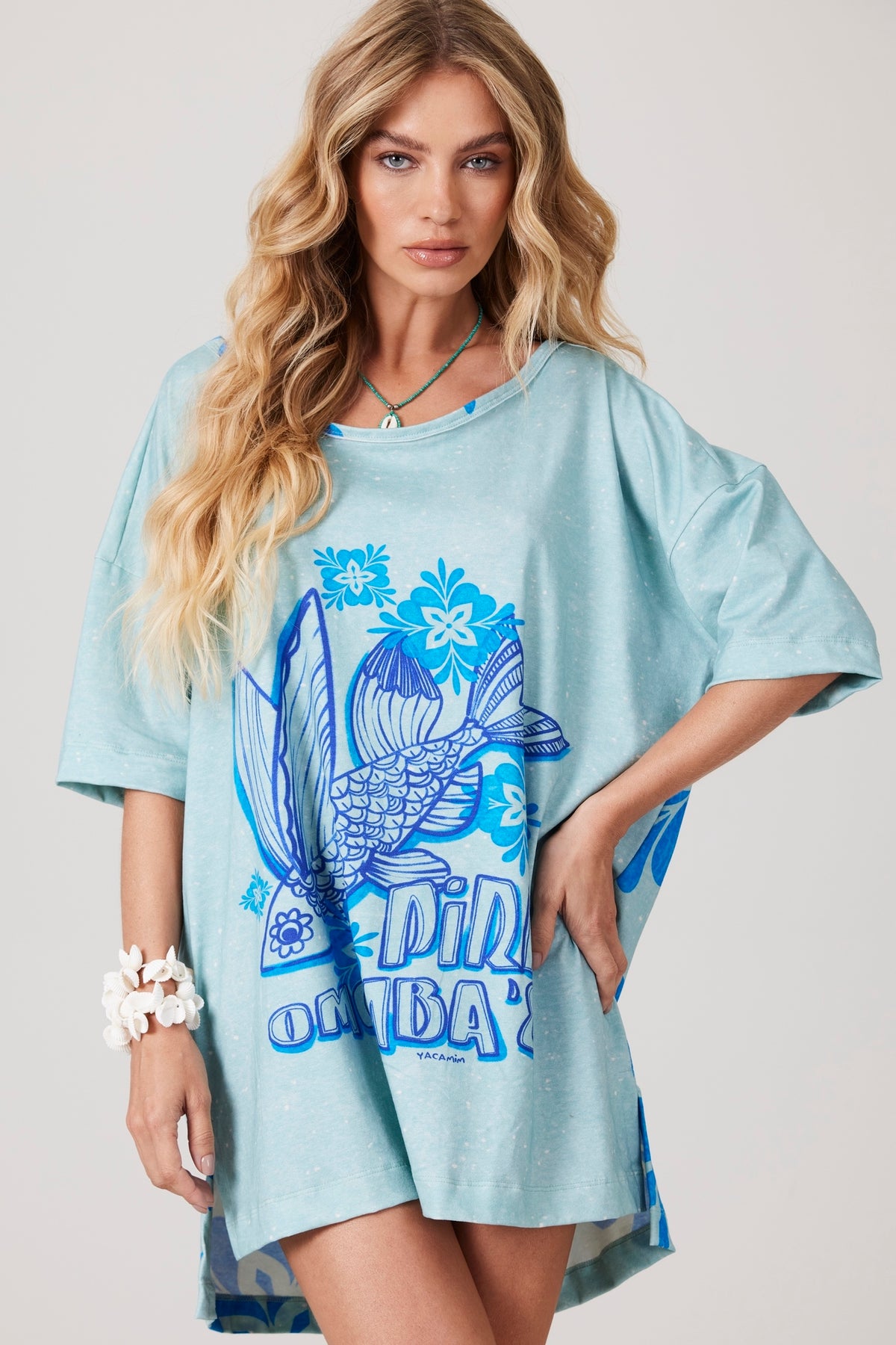 Camiseta Básica Azul Coleção Pira Omomba''e Yacamim K5