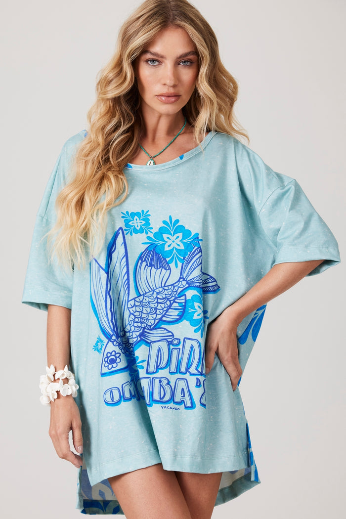 Camiseta Básica Azul Coleção Pira Omomba''e Yacamim K5