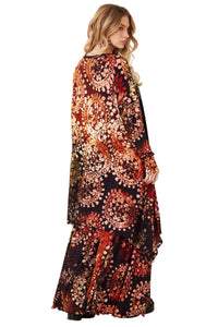 Vestido Curto Com Pontas Laterais Estampa Digital De Batik Yacamim D2