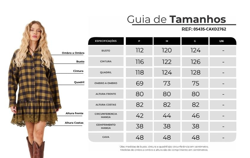 Camisa Alongada Verde Musgo Xadrez Yacamim K8