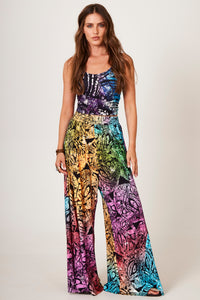 Calça Pantalona De Malha Estampa Digital De Batik Yacamim G8