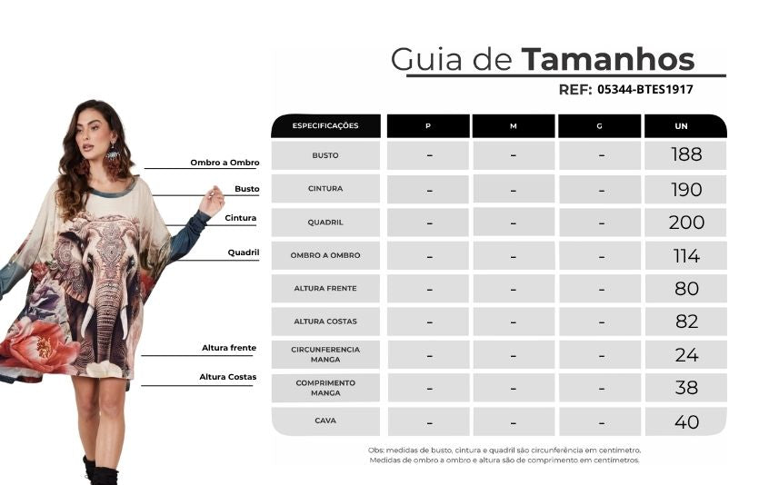 Bata Ampla Com Pedrinhas Estampa Elefante Indiano Bege Yacamim B21