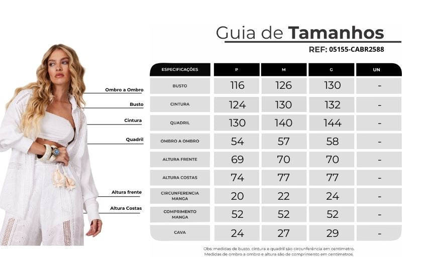 Camisa Ampla Broderie Com Rendas Branco Yacamim A18