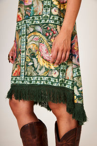 Vestido Curto Mullet Verde Estampa Geométrica Yacamim C8