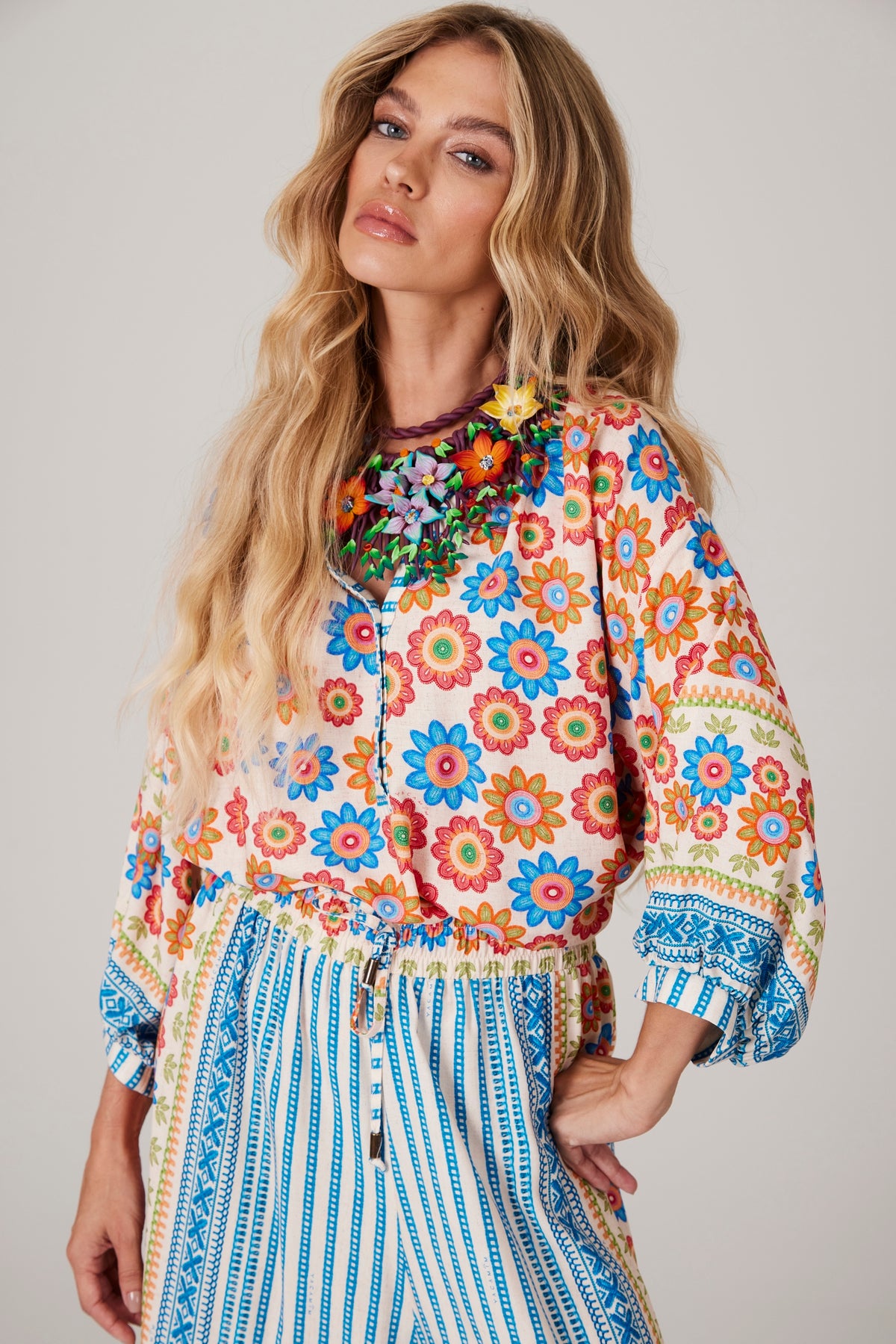 Bata Ampla Azul Coleção Pira Omomba''e Yacamim K3