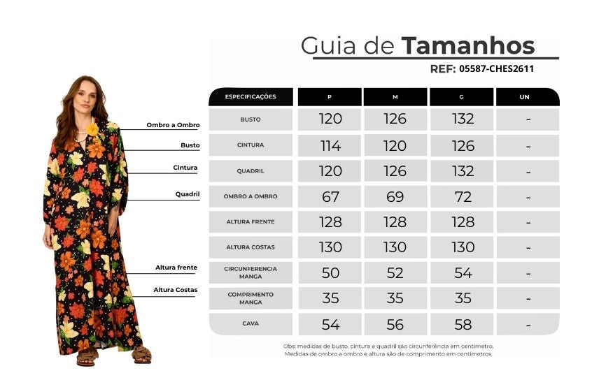 Chemise Longa Ampla Preto Floral Yacamim N3