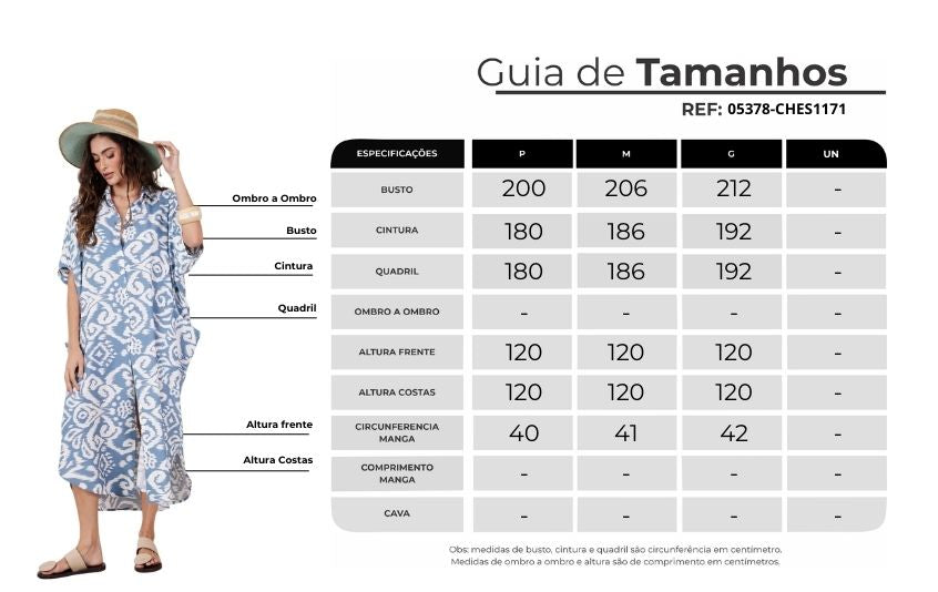 Chemise Midi Com Bolsões Azul Petróleo Estampado Yacamim N4