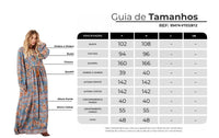 Vestido Longo Com Mangas Bufantes Azul Cashmere Yacamim E26