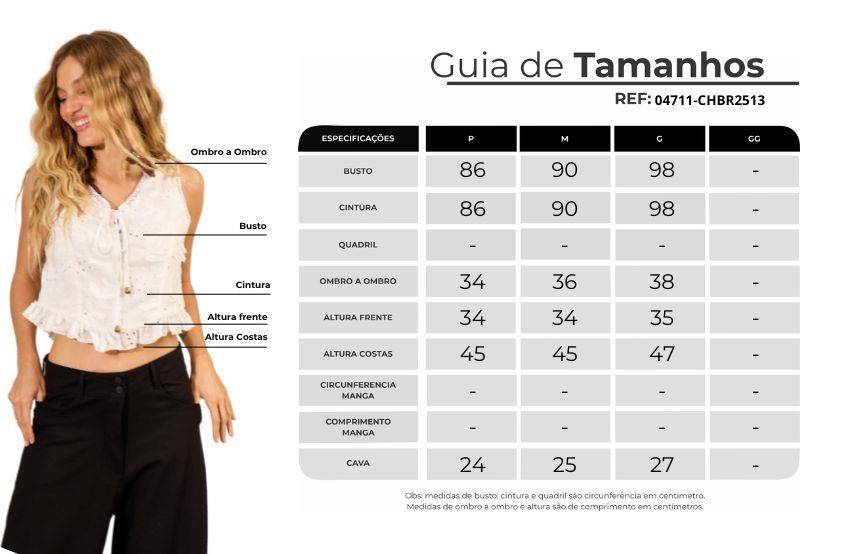 Colete Broderie Com Babados Branco Yacamim A4