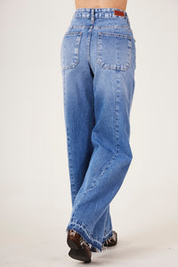 Calça Pantalona Azul Jeans Yacamim H3/4