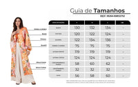 Kimono Longo Com Faixa Laranja Estampado Yacamim J5 Mex