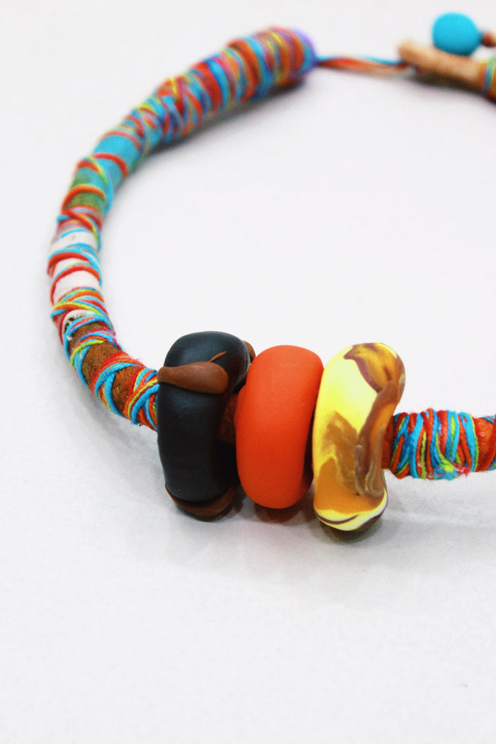 Colar Artesanal De Cordas Coloridas Yacamim #421