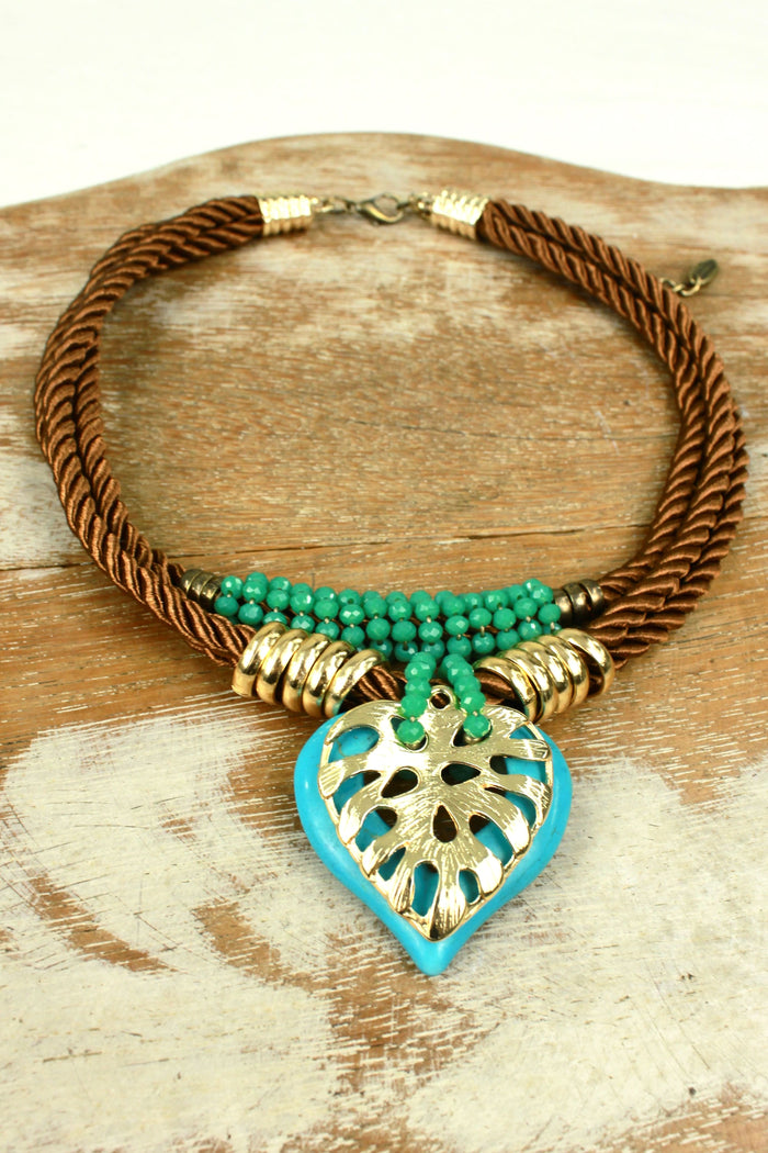 Colar Artesanal Com Pingentes De Pedras Yacamim #352