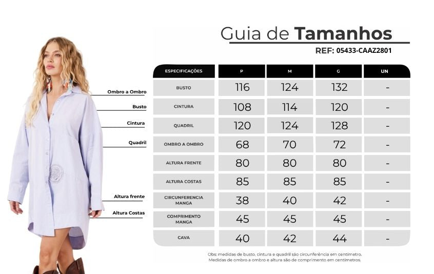 Camisa Ampla Com Bordado Exclusivo Love Azul Pastel Yacamim A19