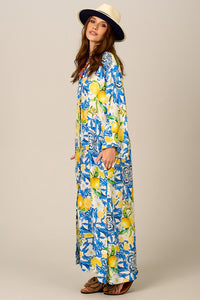 Chemise Longo Amplo Estampa De Limões Sicilianos Yacamim L2