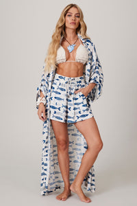 Chemise Longo Estampado Coleção Pira Omomba''e Yacamim K1