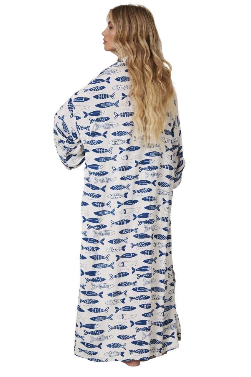 Chemise Longo Estampado Coleção Pira Omomba''e Yacamim K1