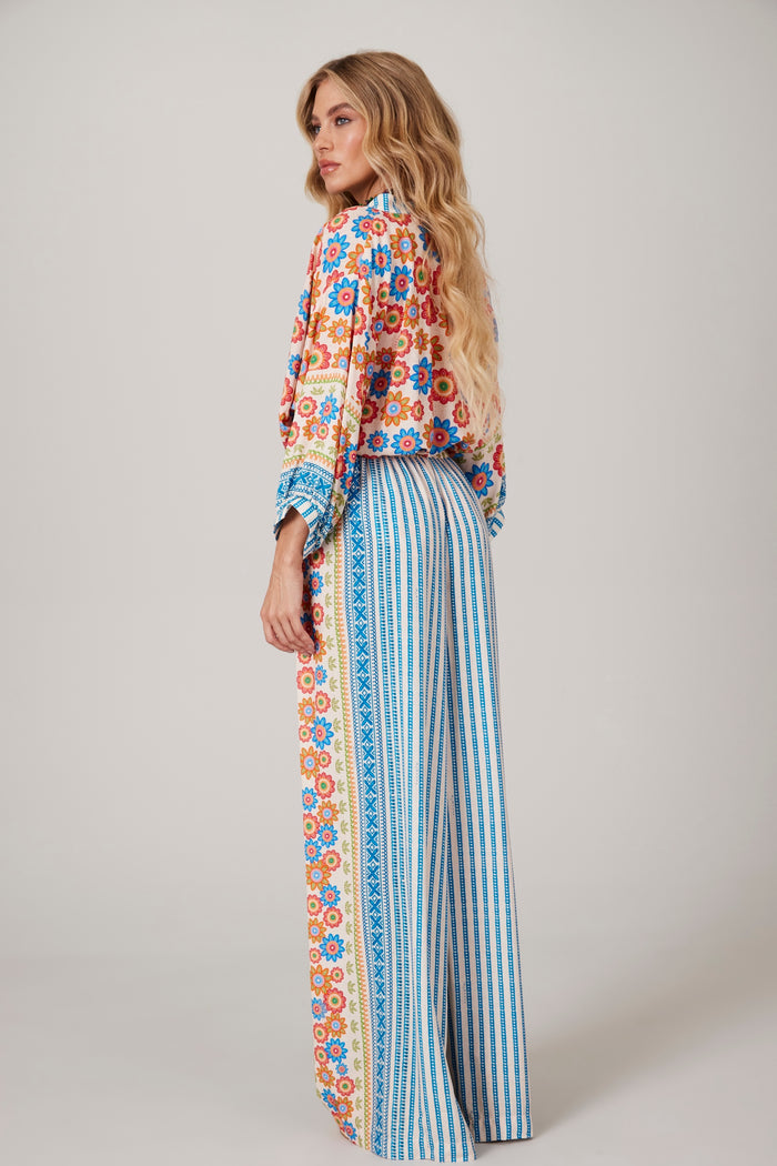 Calça Pantalona Azul Coleção Pira Omomba''e Yacamim K4