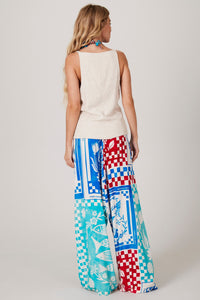 Calça Saruel Azul E Vermelho Coleção Pira Omomba''e Yacamim K1