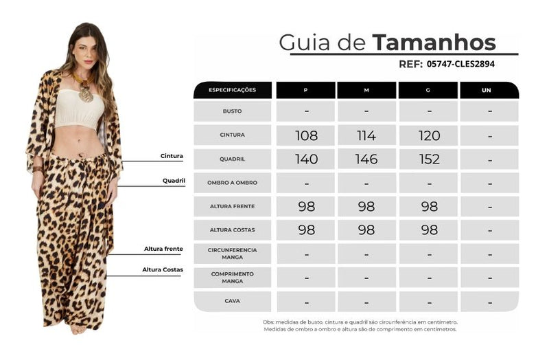 Calça Pantalona Animal Print Yacamim I6