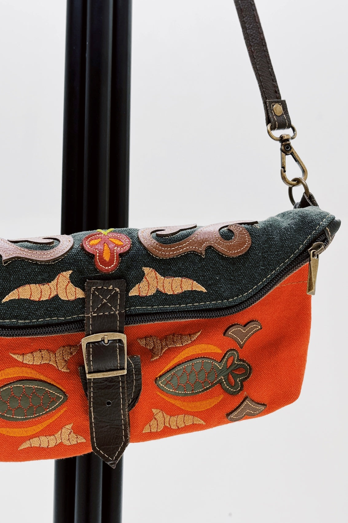 Bolsa Pochete De Lona Artesanal Yacamim #773