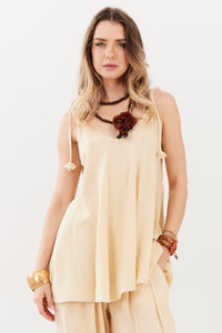 Bata Gaze Marrakesh Alças De Amarrar Bege Yacamim A29