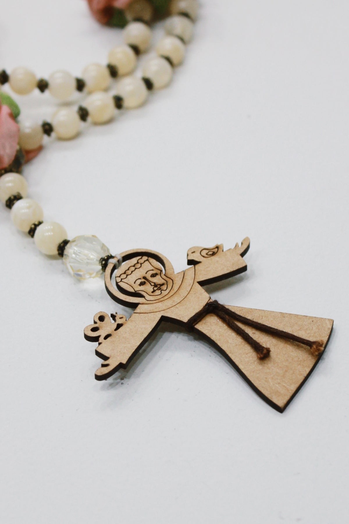 Colar Terço São Francisco De Assis Rosa Claro Yacamim #704