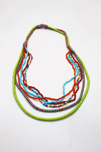 Colar Artesanal De Cordas Coloridas Yacamim #413