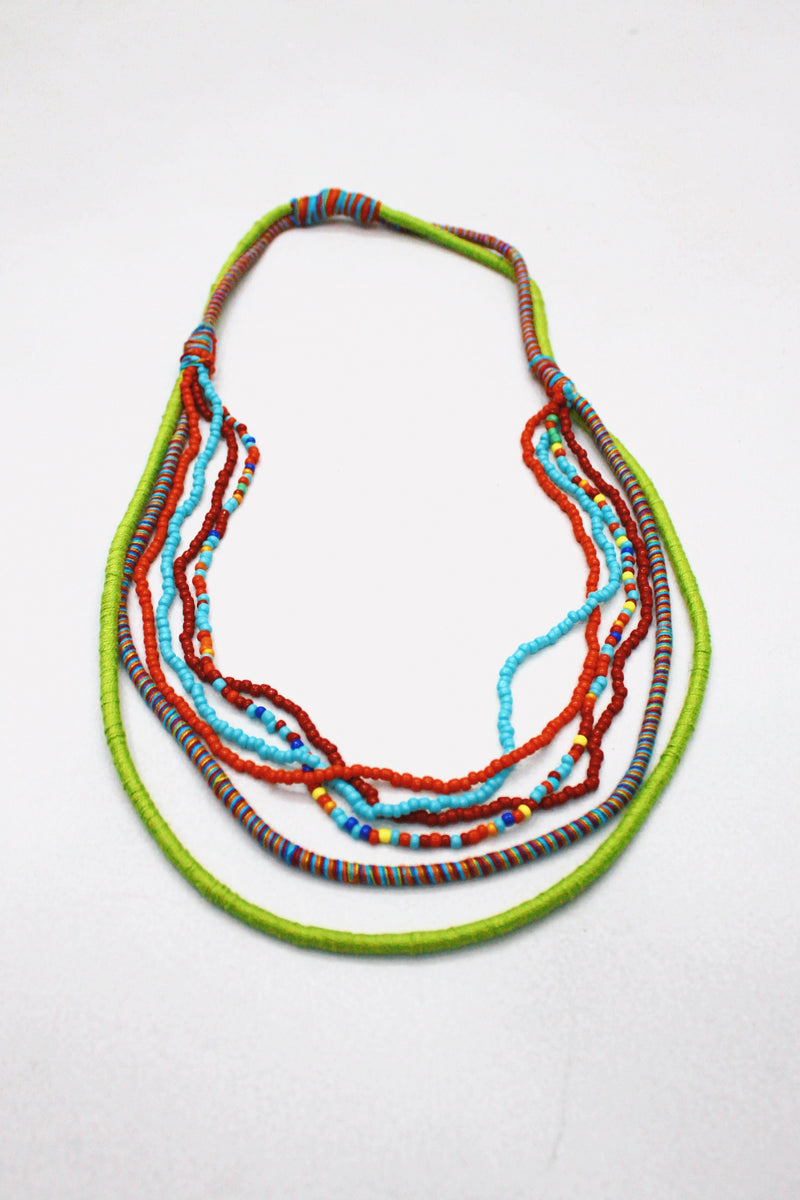 Colar Artesanal De Cordas Coloridas Yacamim #413