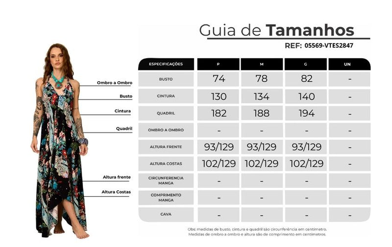 Vestido Longo Frente Única Preto Estampa Paisley Yacamim D27