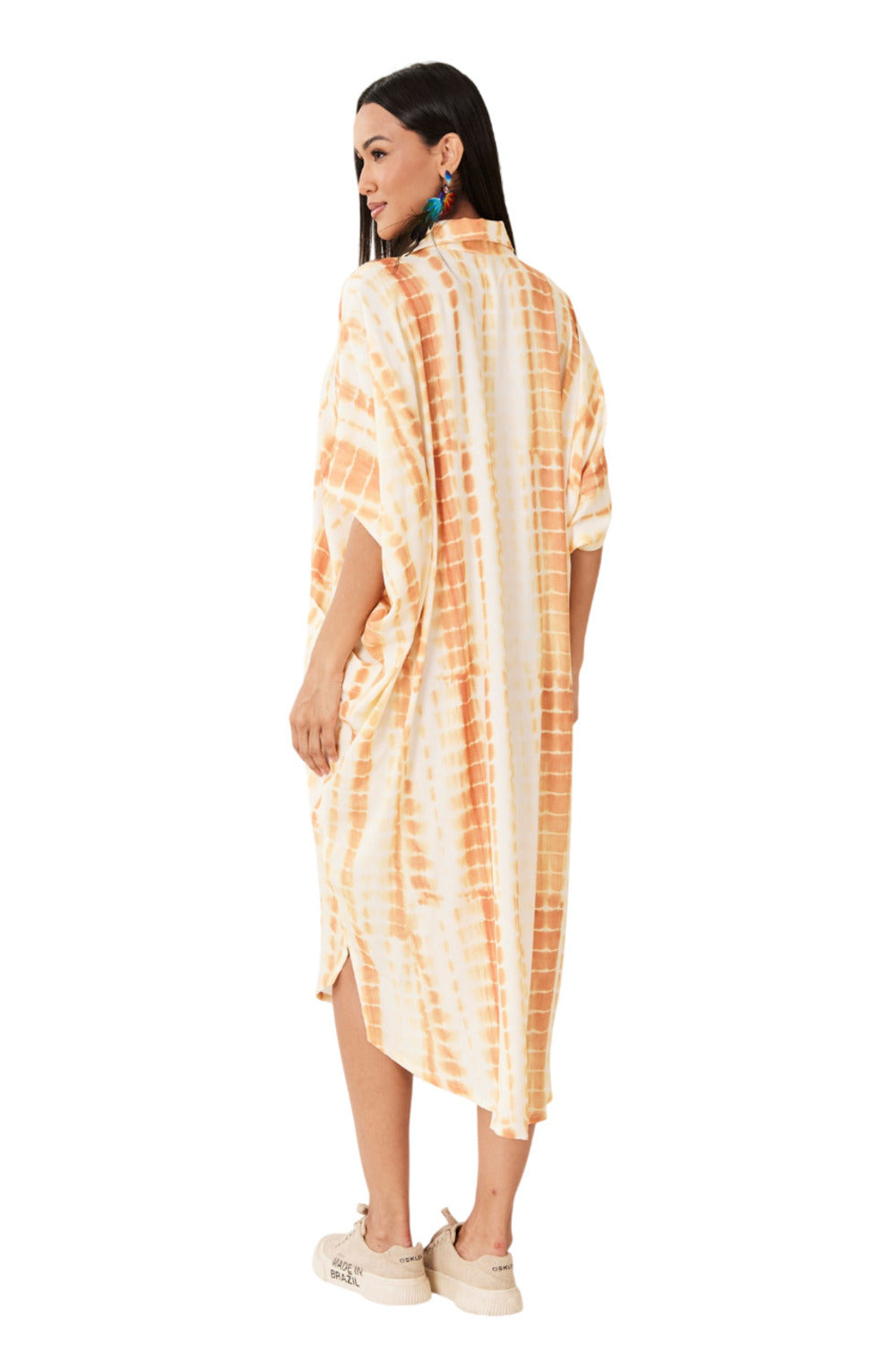 Chemise Midi Amarelo Escuro Tie Dye Digital Yacamim N2