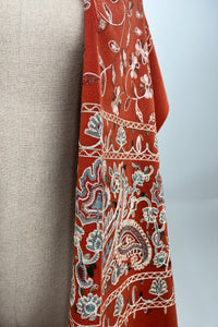 Cachecol Cashmere Laranja Bordado Yacamim #242