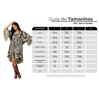 Vestido Curto Com Mangas 3/8 Verde Oliva Estampado Yacamim C8