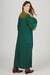 Chemise Longo Verde Patchwork Yacamim N5