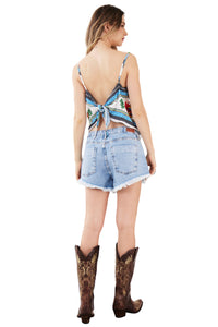 Cropped Lenço Branco Estampa Exclusiva Yacamim F8